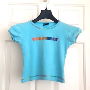 Weekender Blue Tee Size Small Short Sleeves Cotton